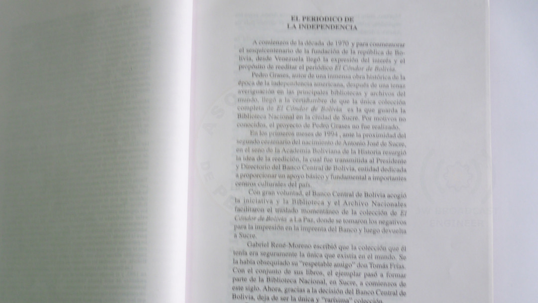 El Cóndor de Bolivia prólogo 